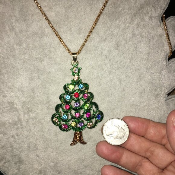 Christmas Tree Pendant Necklace = Gorgeous DR 6 - Picture 3 of 4